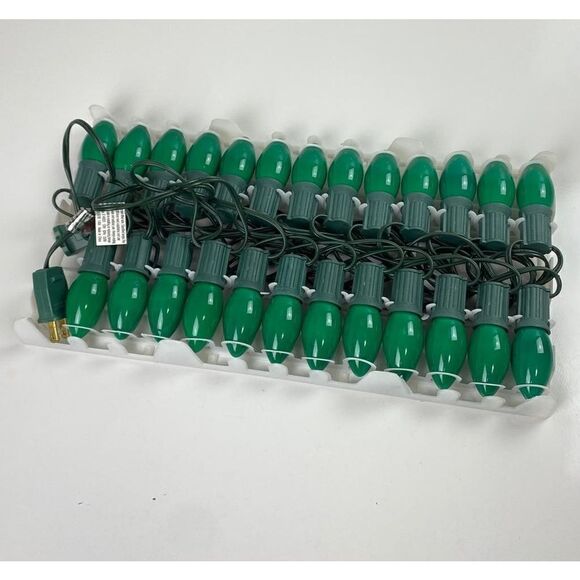 Vtg Hobby Lobby 1998 Outdoor Christmas Light Set NOS Green Transparent 25ft CQ10 - Picture 6 of 6